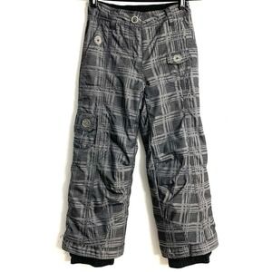 Obermeyer Girls Snow Ski Pants Snowboarding plaid grey winter pants sz 8